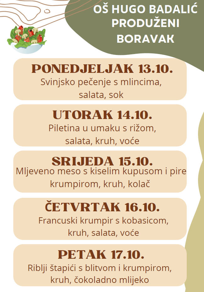 Jelovnik PB 13.10.