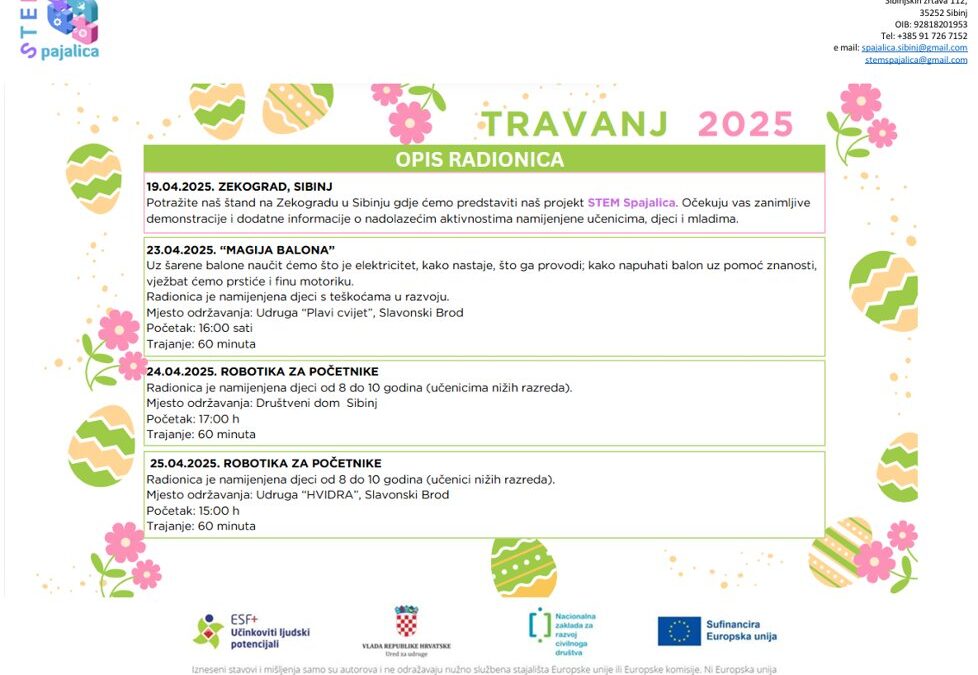 STEM radionice u travnju!